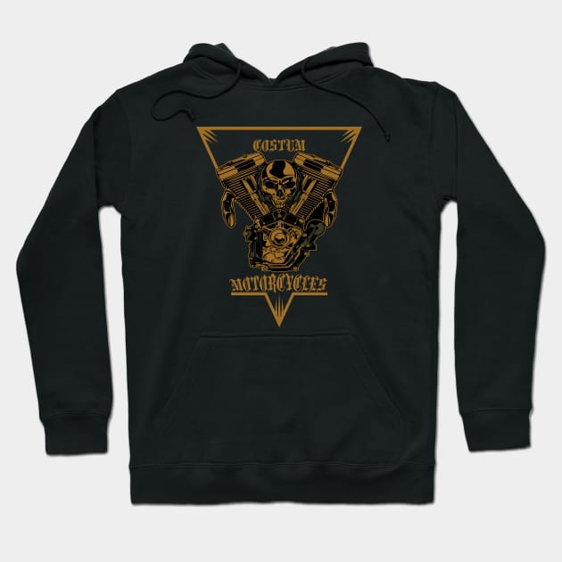 American Motorcycle Double Machine Hoodie by JeffDesign